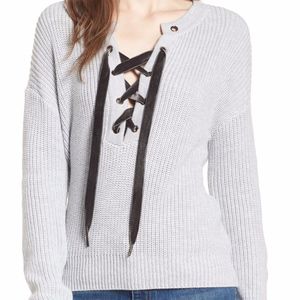 NWT $208 Rails Olivia Cotton Blend Lace Up Sweater  in size Medium!